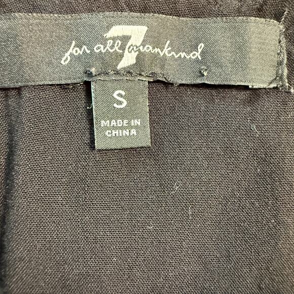 Women's‎ 7 For All Mankind Black Eyelet Short Sleeve Tie Front Dress Size Small - Picture 6 of 10